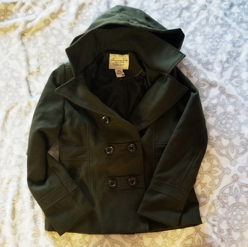Amarican Rag Olive Green Pea Coat M